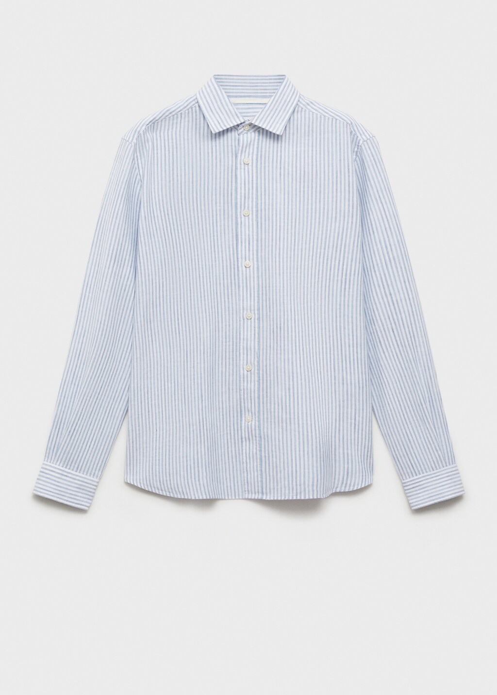 Regular fit striped linen shirt - Light Pink