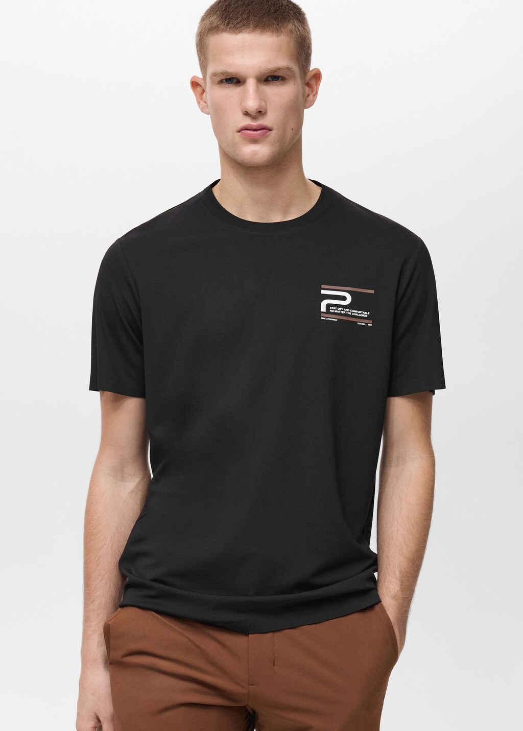 COOLMAX® slim fit printed T-shirt - Black