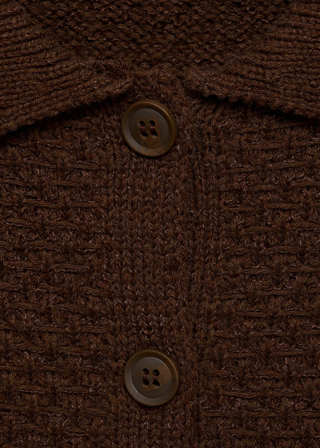 Polo-neck knitted jacket - Brown