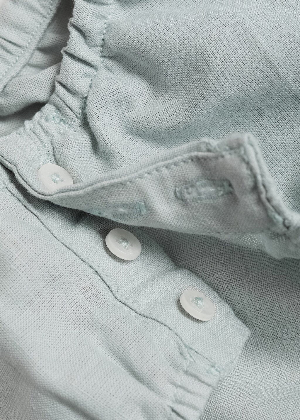 Linen romper - Aqua Green