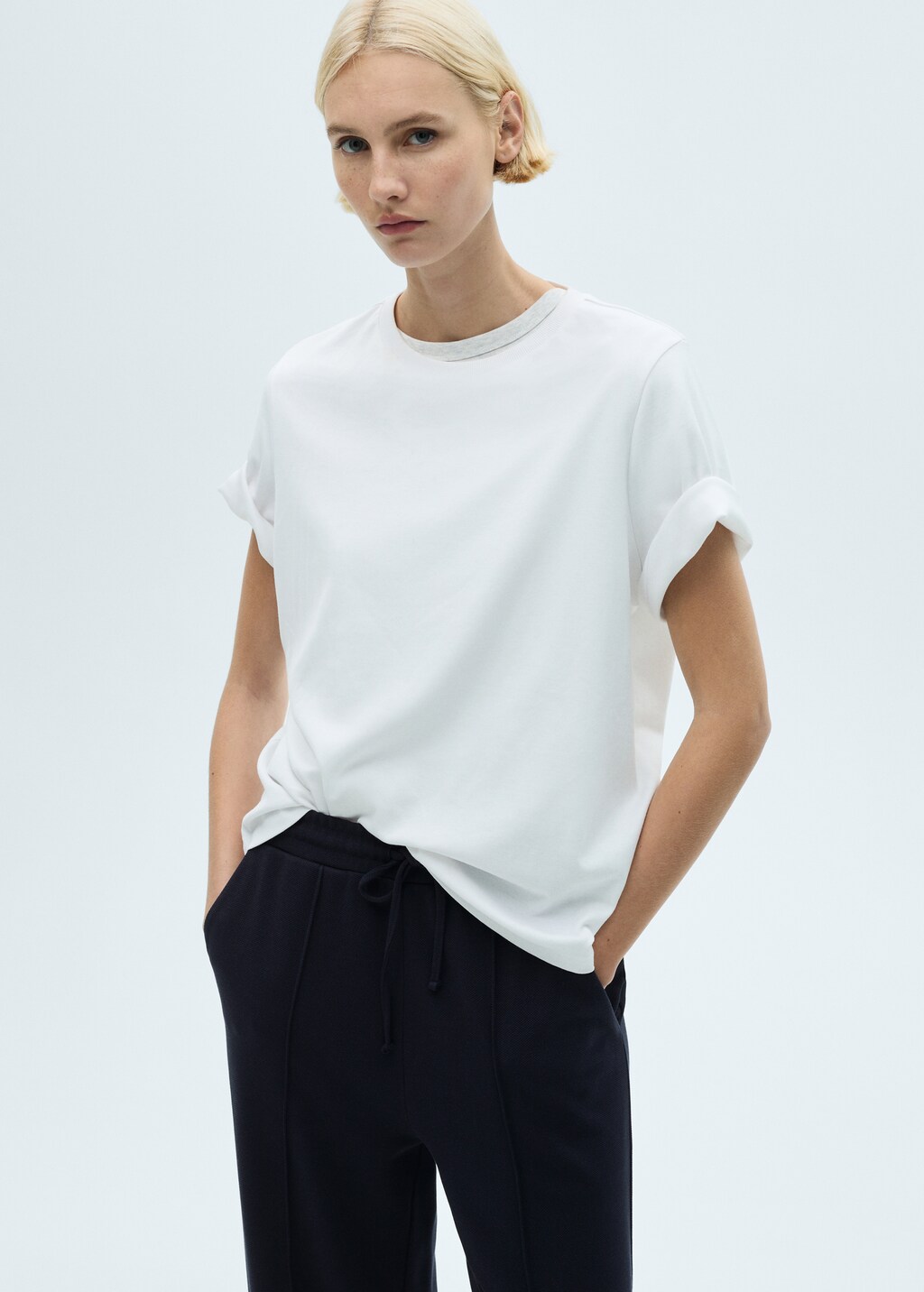 Wideleg jogger trousers - Khaki