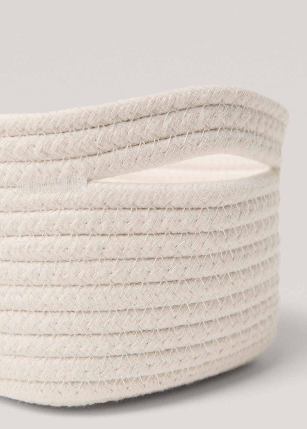 100% cotton storage basket 22x14cm - White