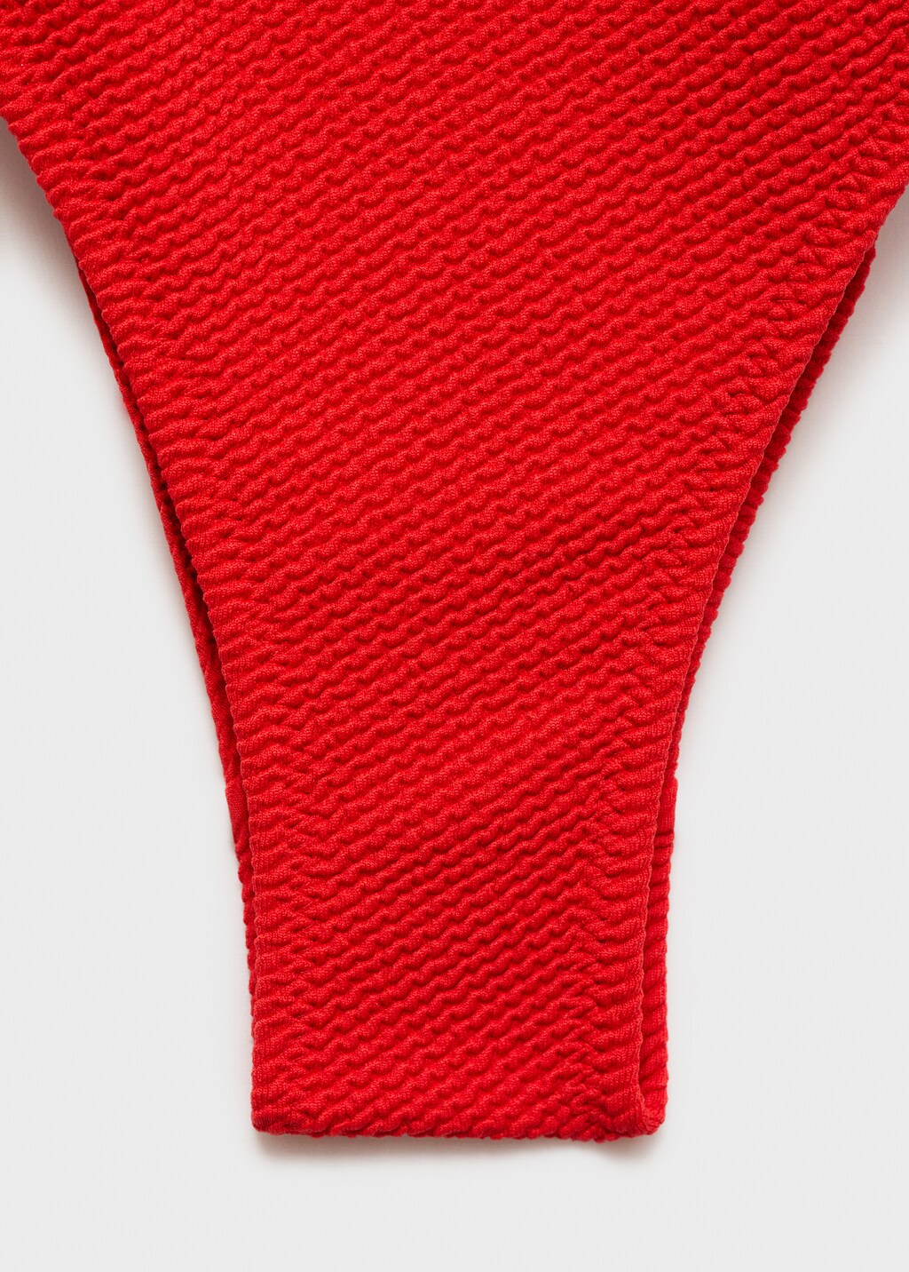 Ribbed knit straps swimsuit - Red