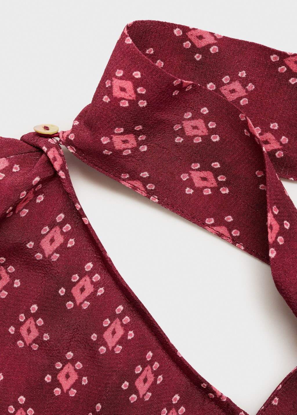 Asymmetric printed top - Maroon