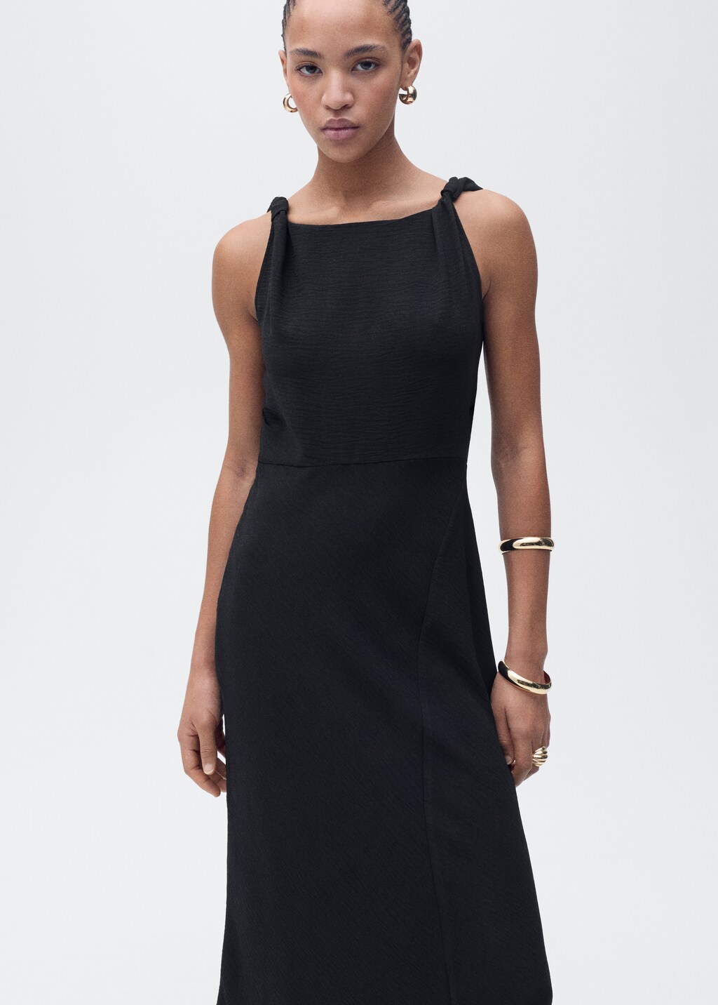 Long asymmetric dress - Black