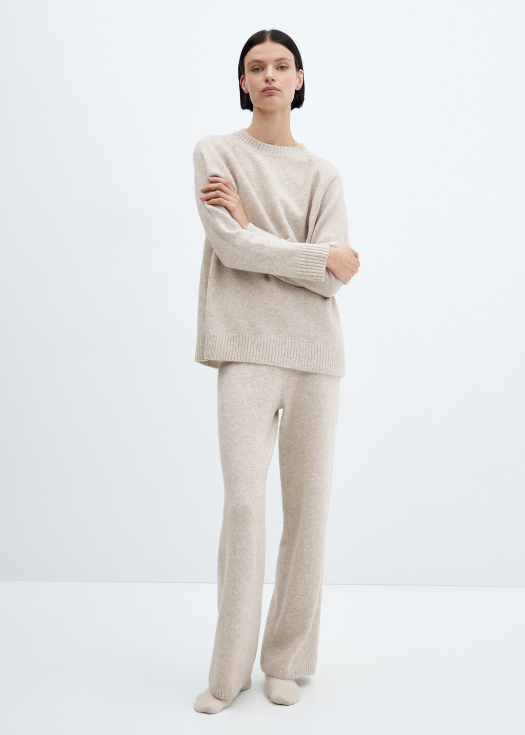Long knitted trousers - Grey