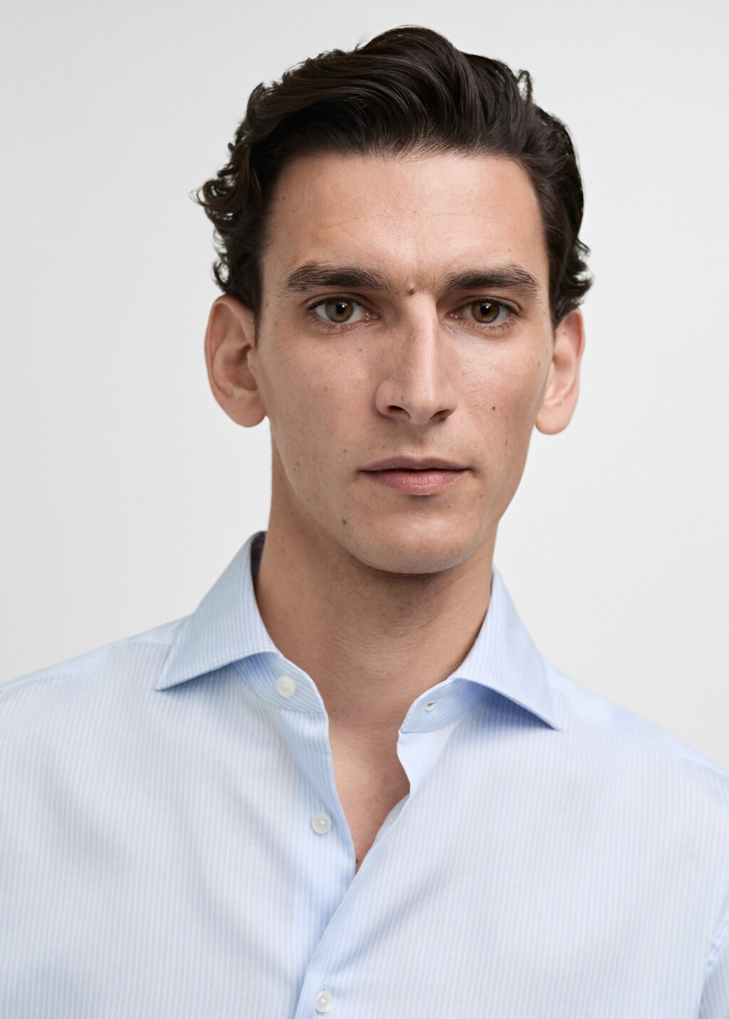 Slim fit thousand striped suit shirt - Sky Blue