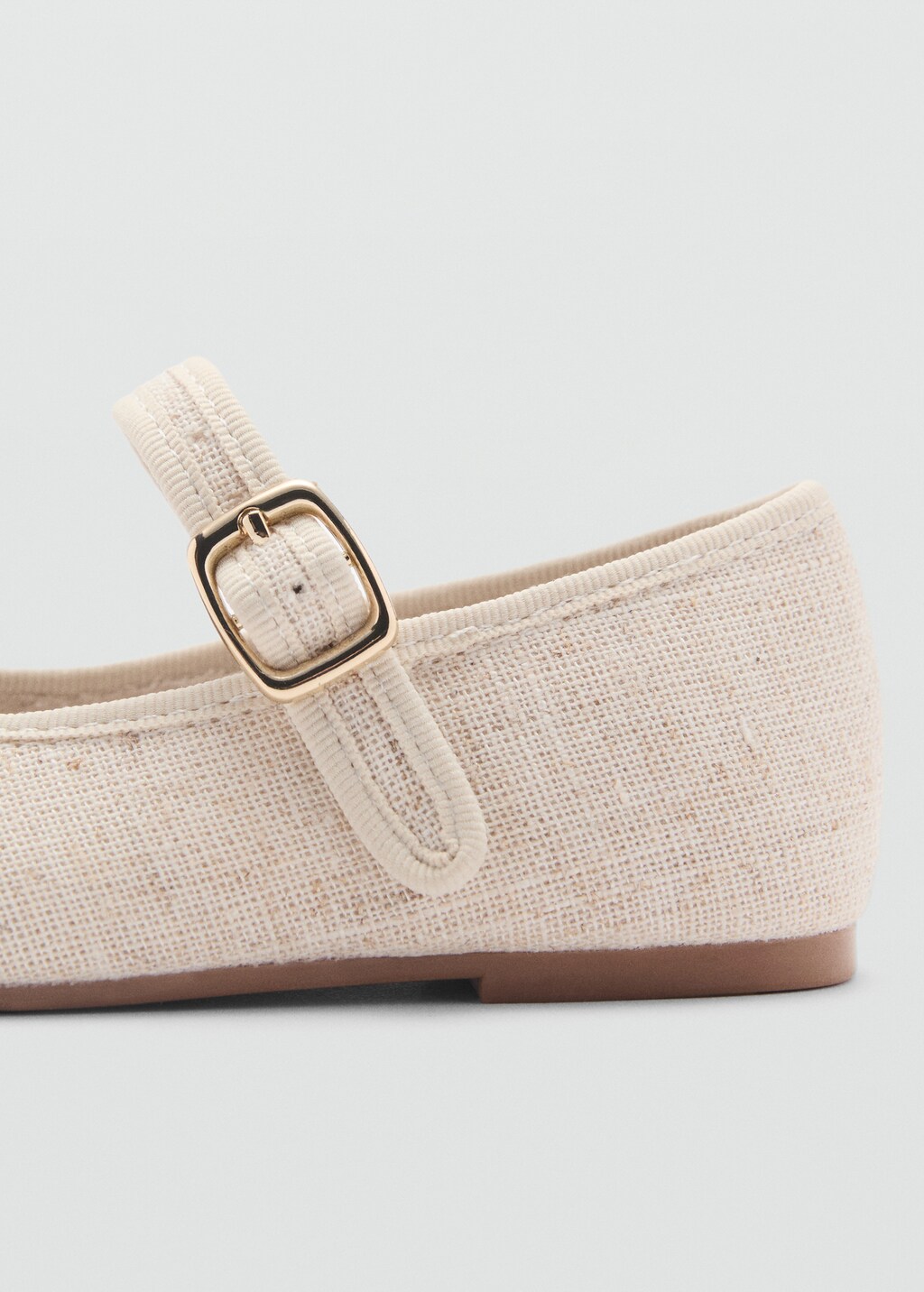Round-toe ballet flats with buckle - Sand