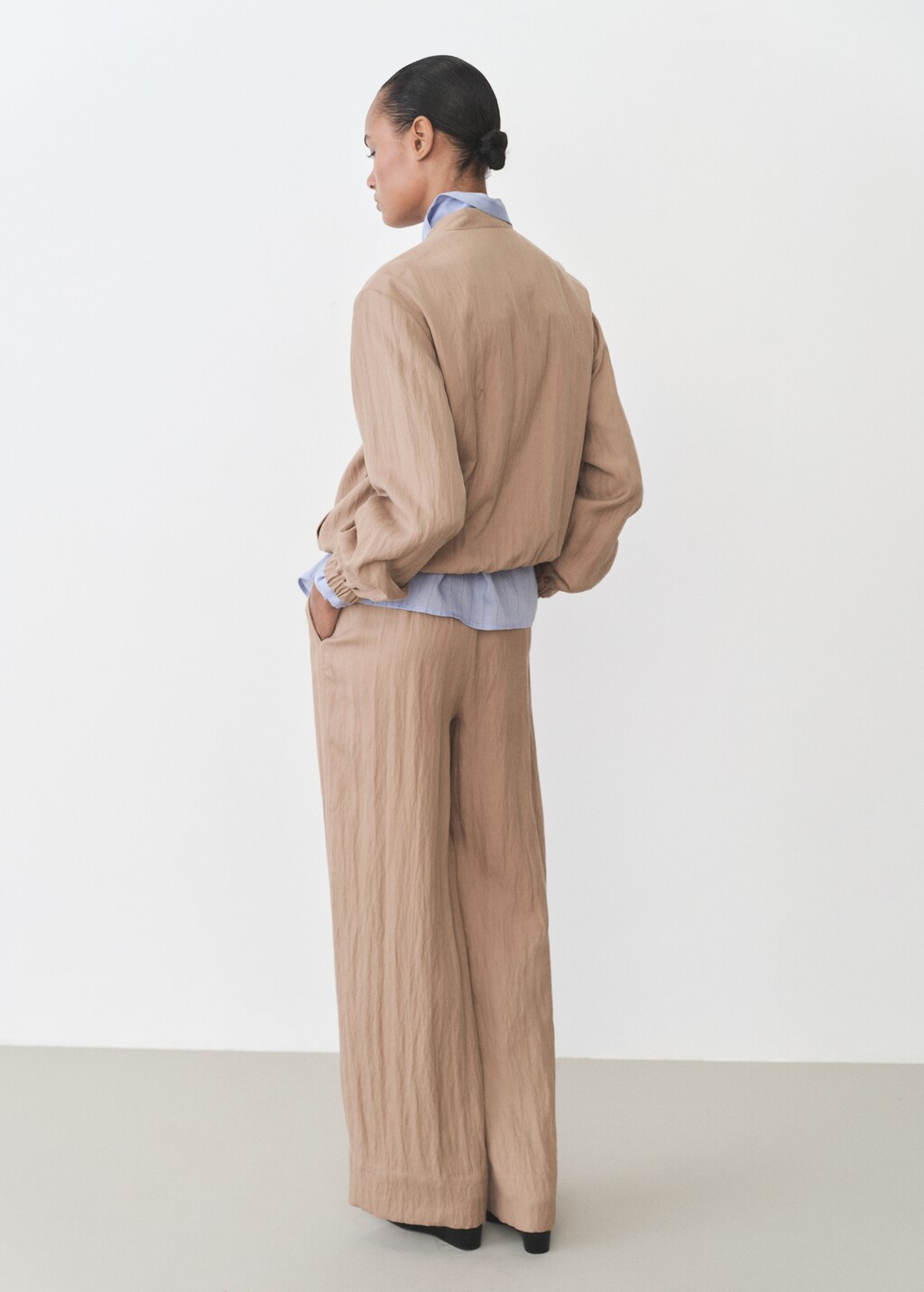 Lyocell bomber jacket - Medium Brown