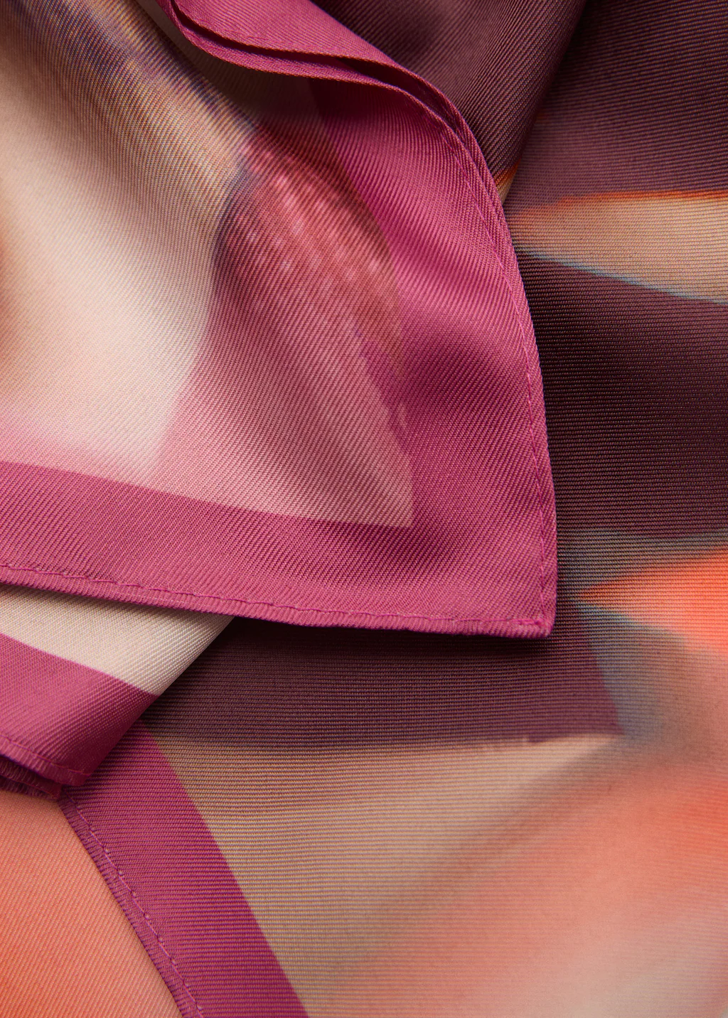 Printed satin scarf - Pink