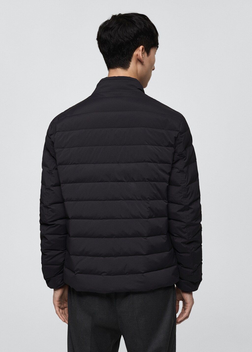 Quilted jacket with feather filling - Black