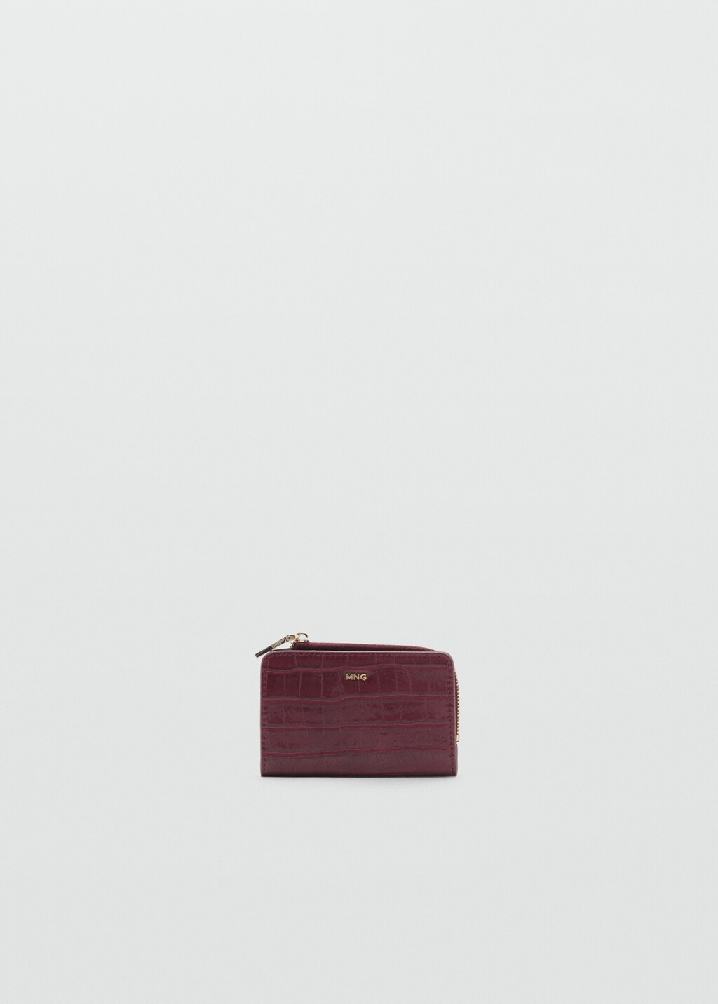 Croco wallet with zip - Burgundy