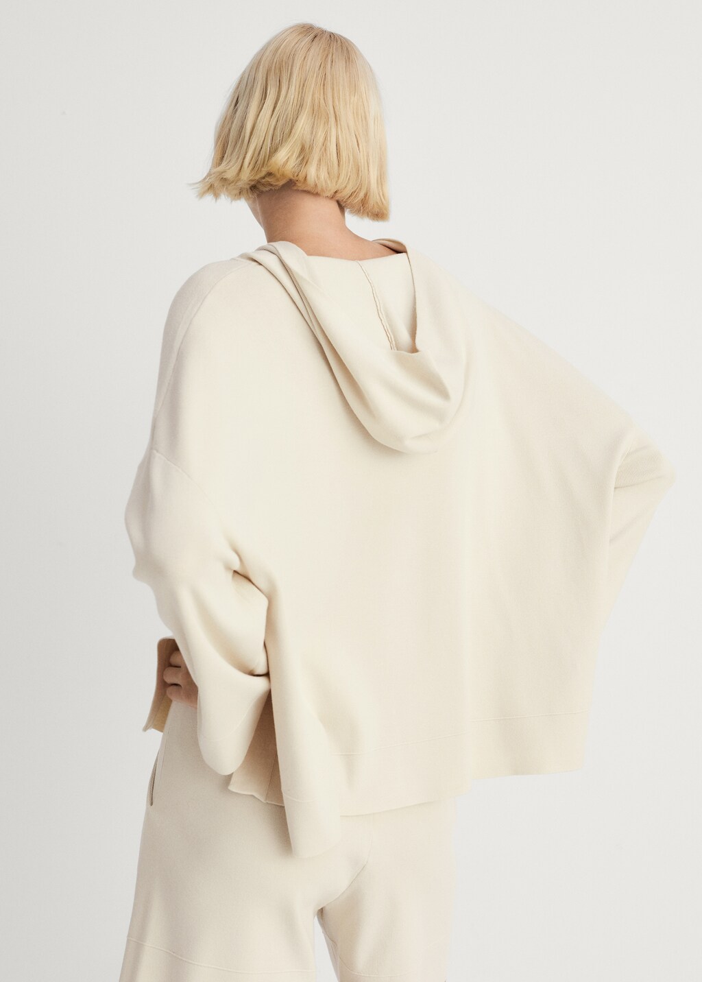 Rib-knit hoodie sweatshirt - Light/Pastel Grey