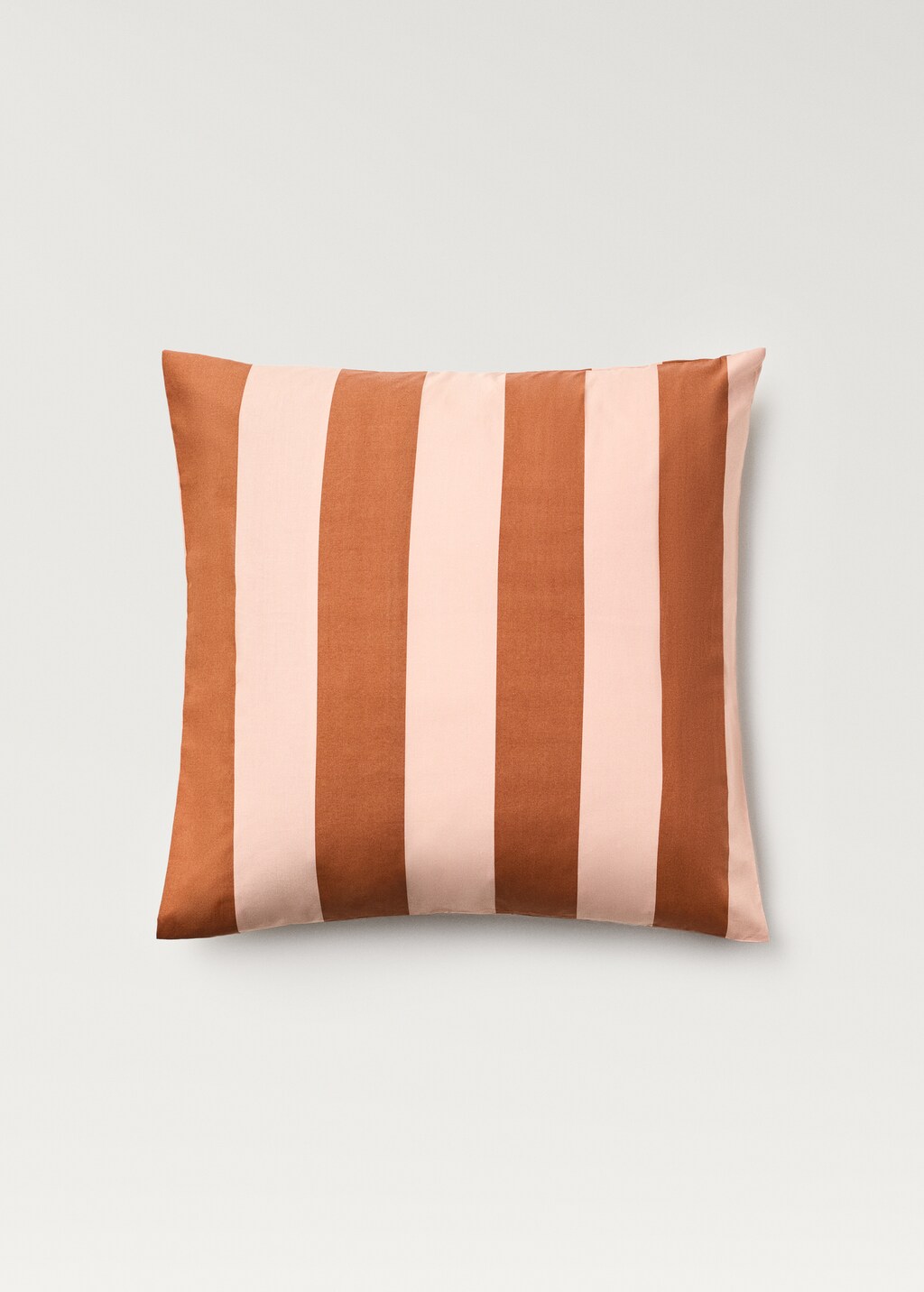 Cotton percale striped pillowcase, 60x60cm - Green