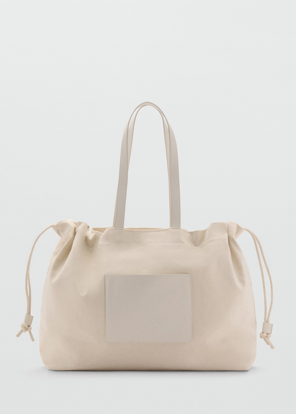 Leather-blend shopper bag - Ecru
