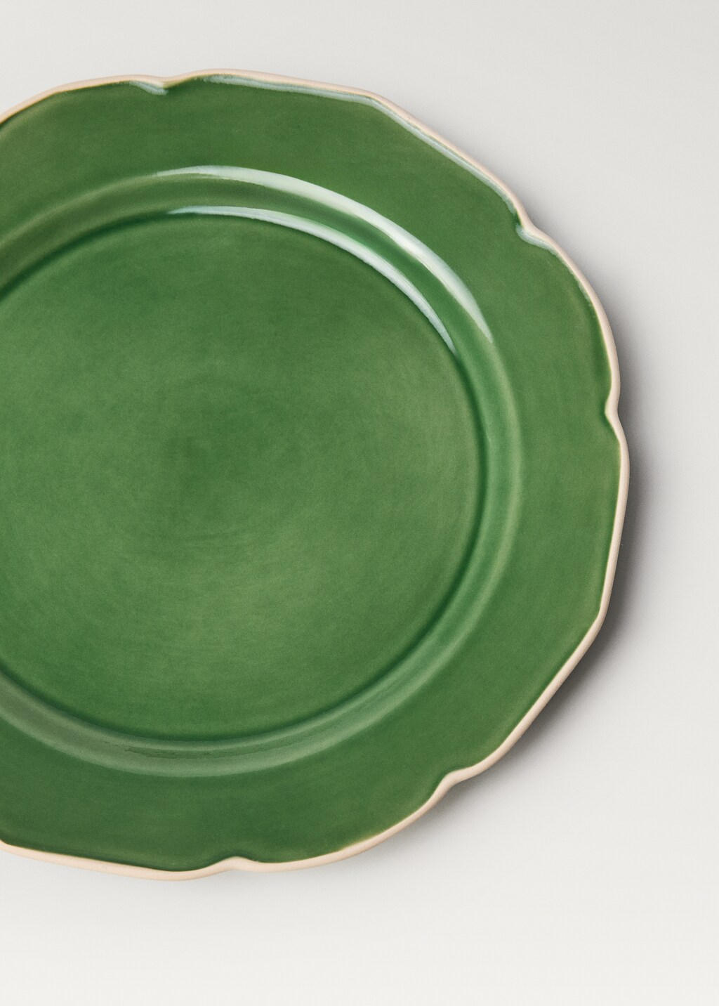 Flat plate with wavy stoneware design - Pink