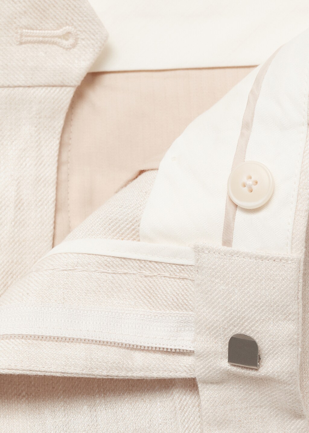 Slim fit 100% linen suit pants - Dark Navy