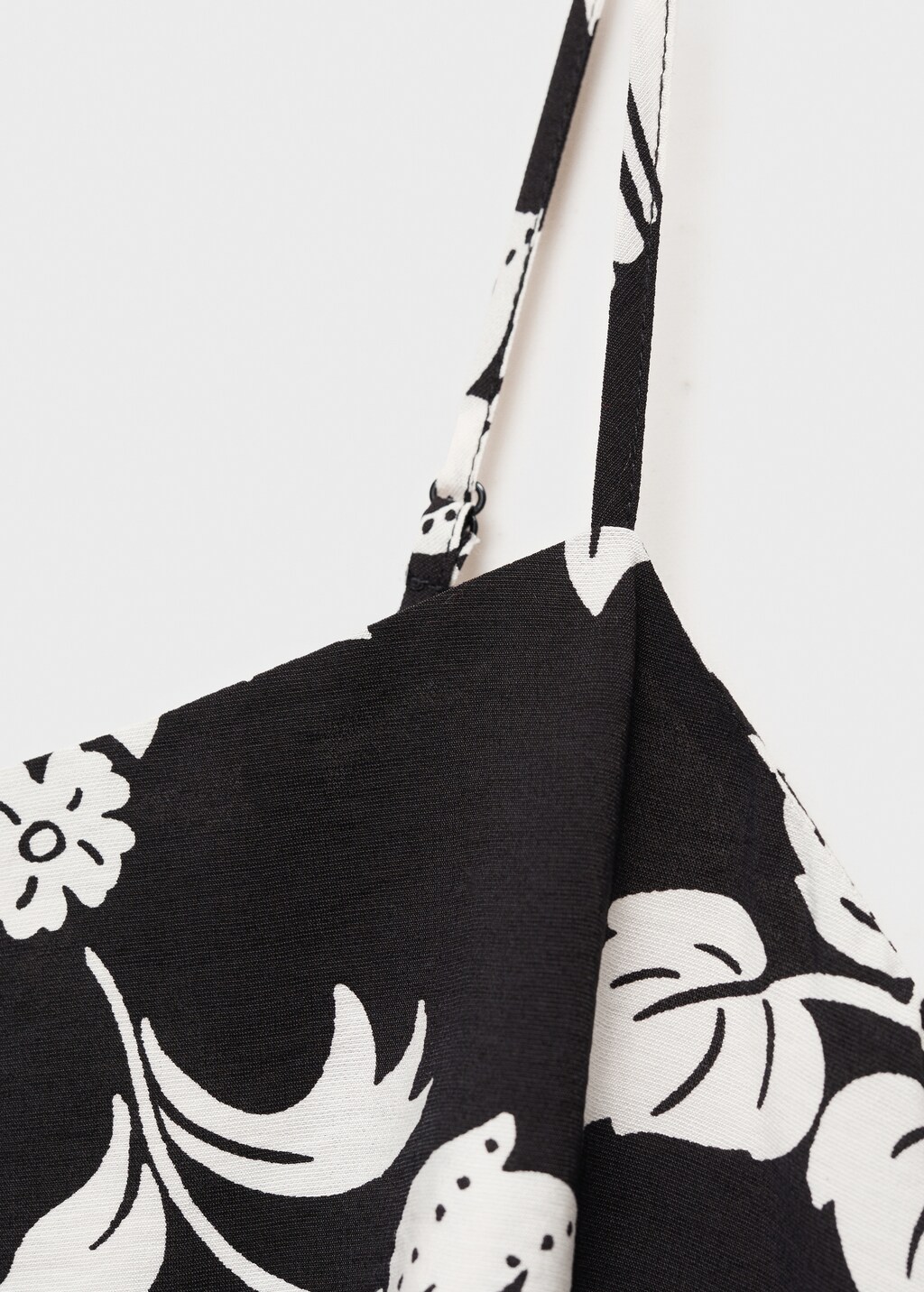 Flower print strapless dress - Black