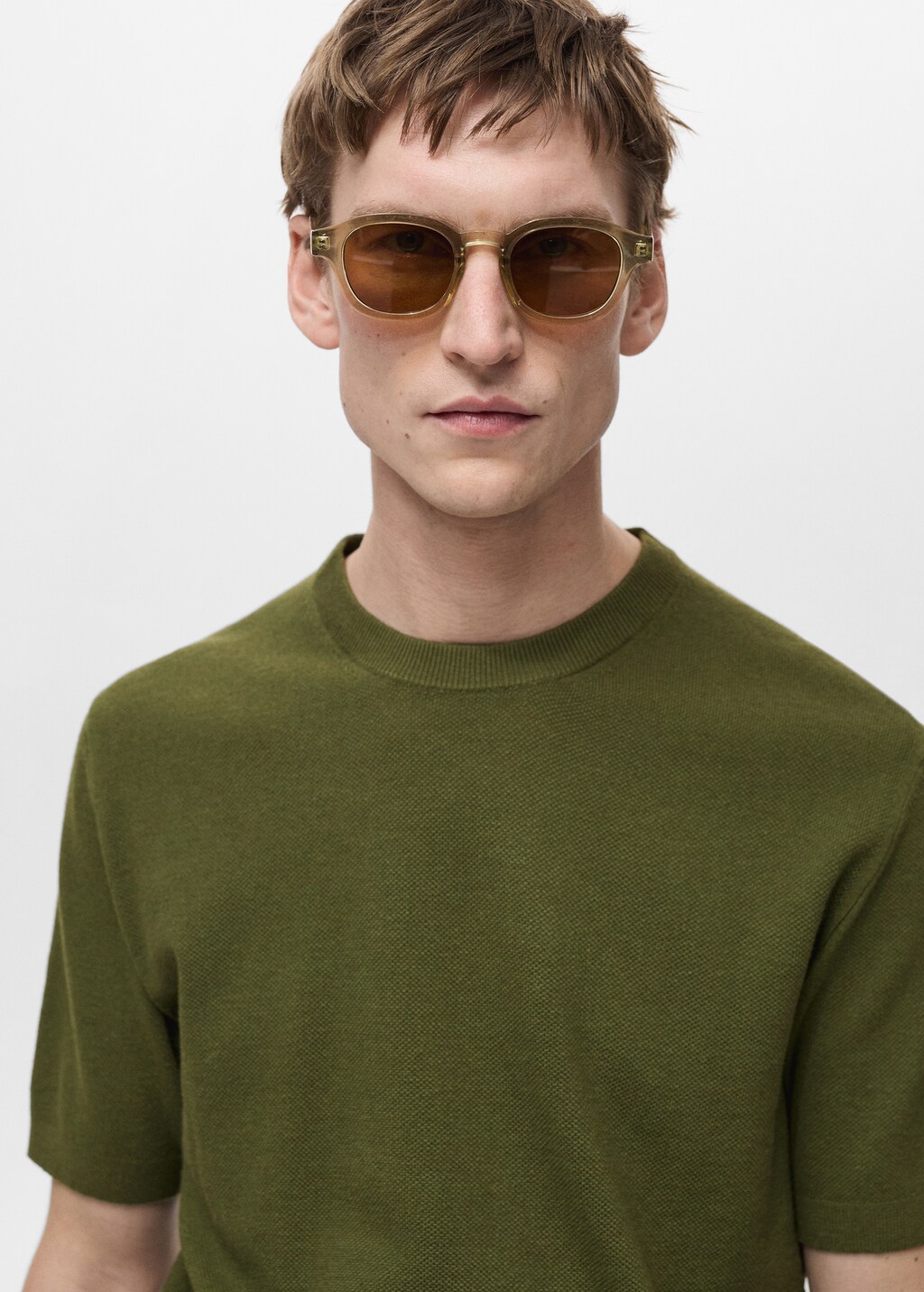 Cotton fine-knit t-shirt - Black