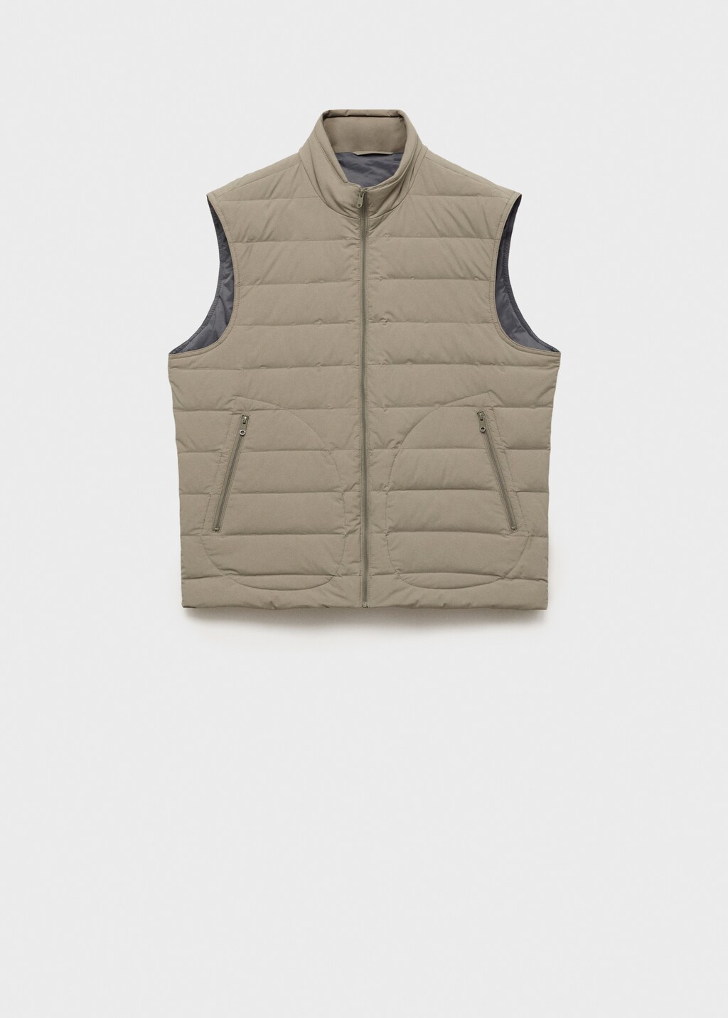 Quilted vest with down and feather filling - Grey