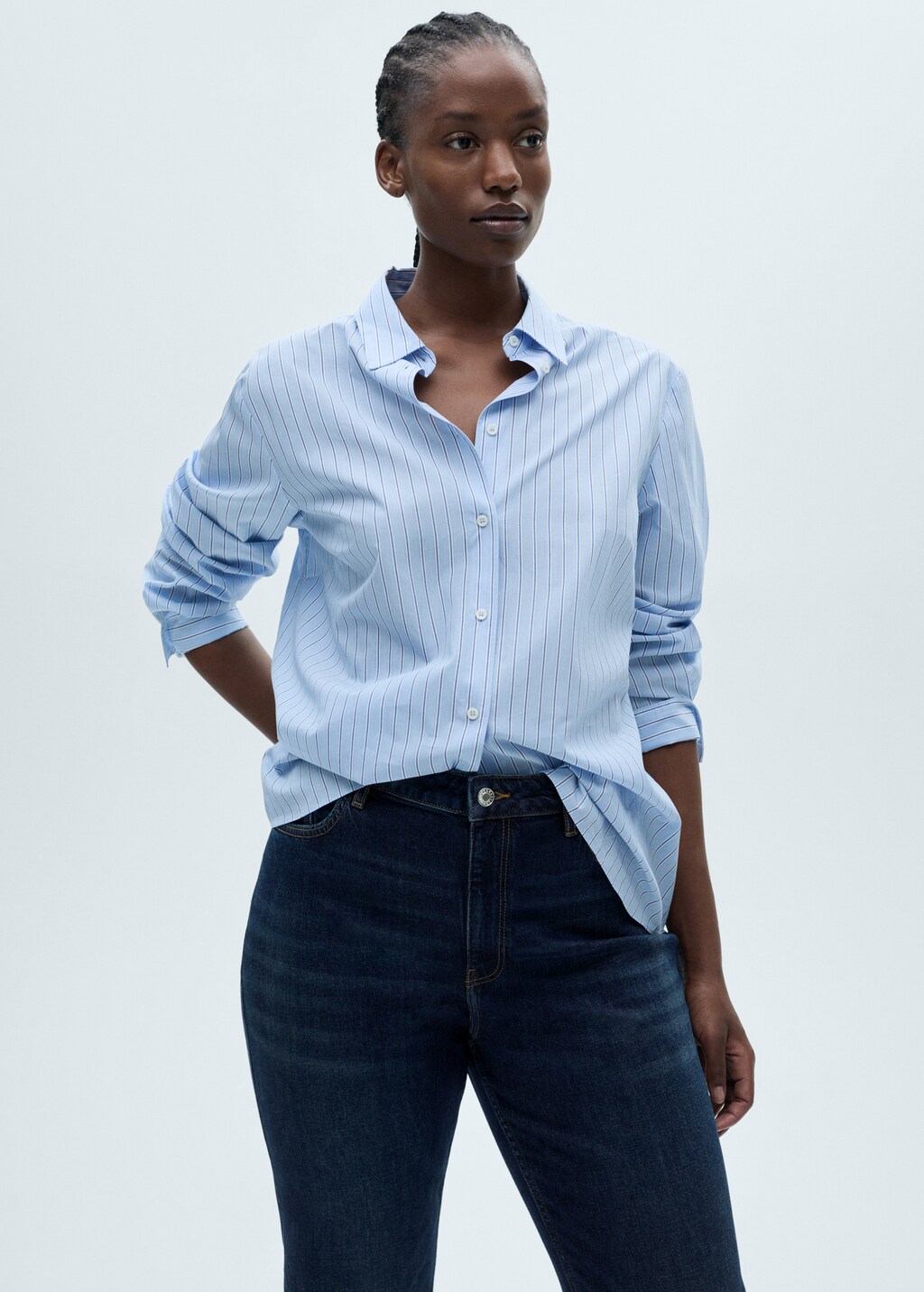 Fiona flared mid-rise jeans - Black denim