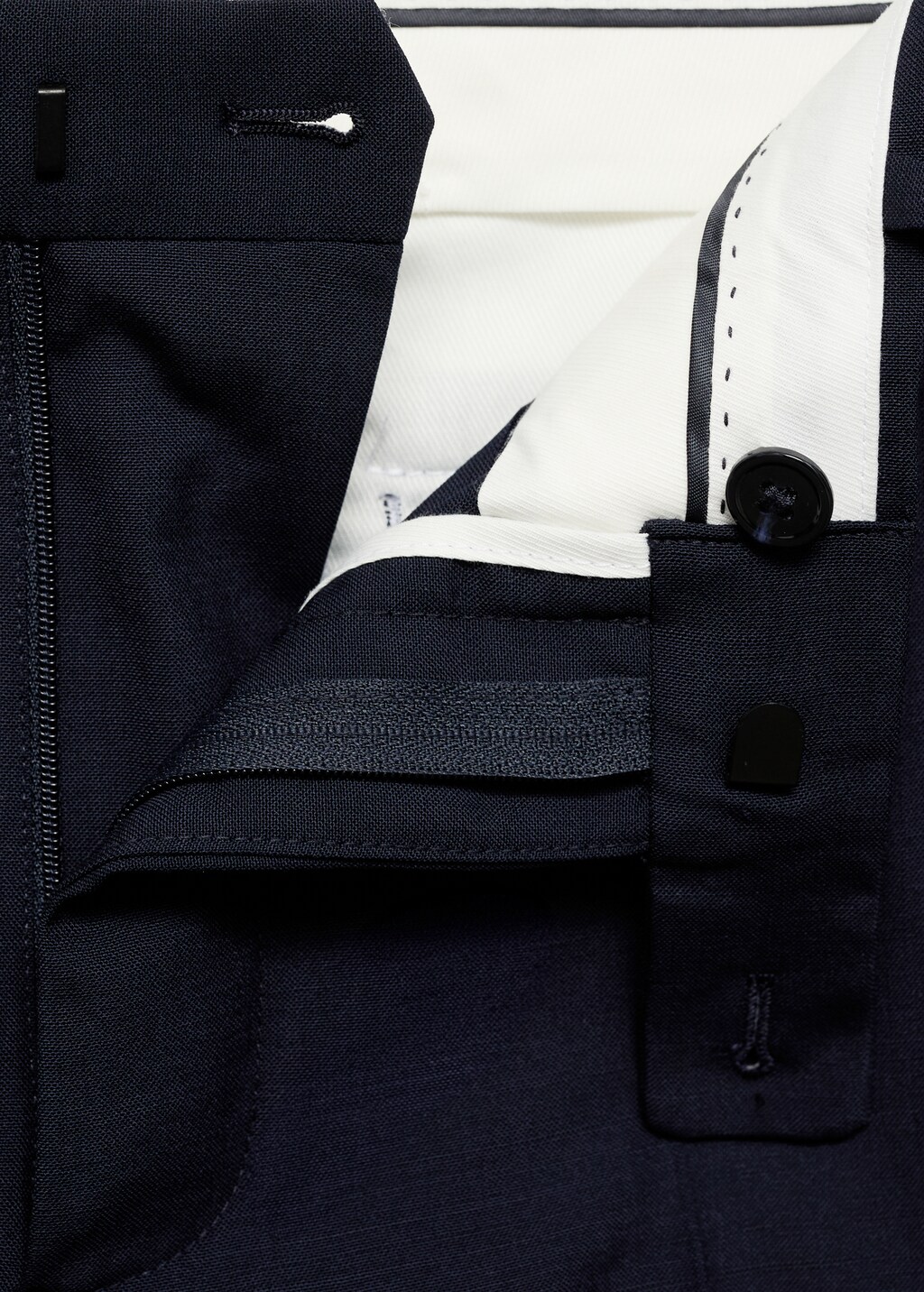 Turin 100% virgin wool suit trousers - Ink Blue