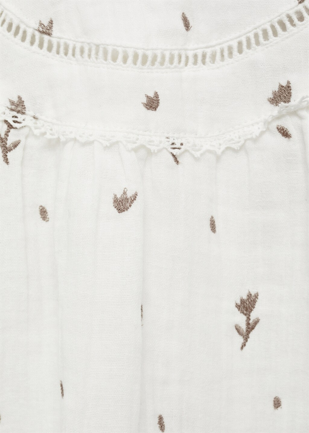 Embroidered printed blouse - Off White