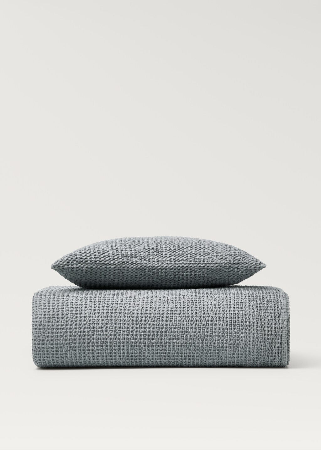 Cotton waffle garment-dyed children's cushion cover 40x40cm - White