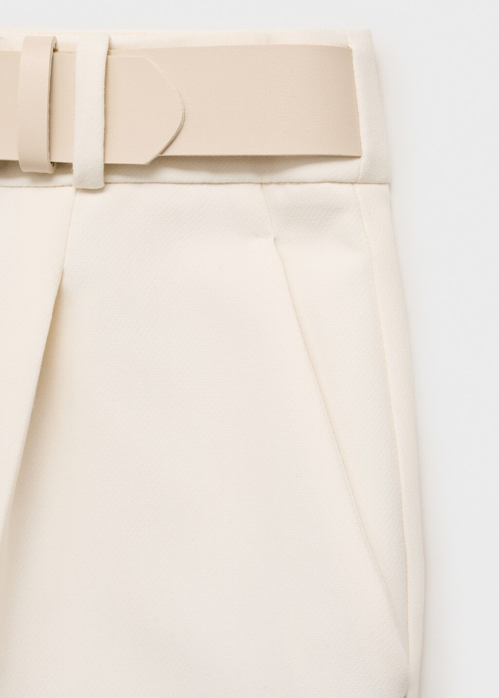 Belt straight-fit trousers - Ecru