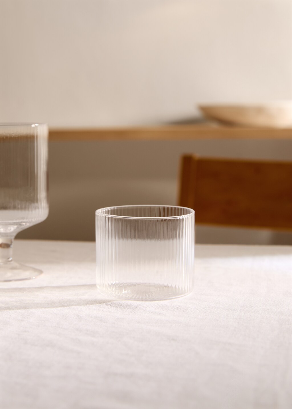 Striped glass tumbler - Ice Grey