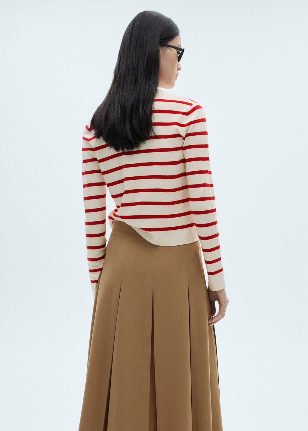 Striped knitted cardigan - Black