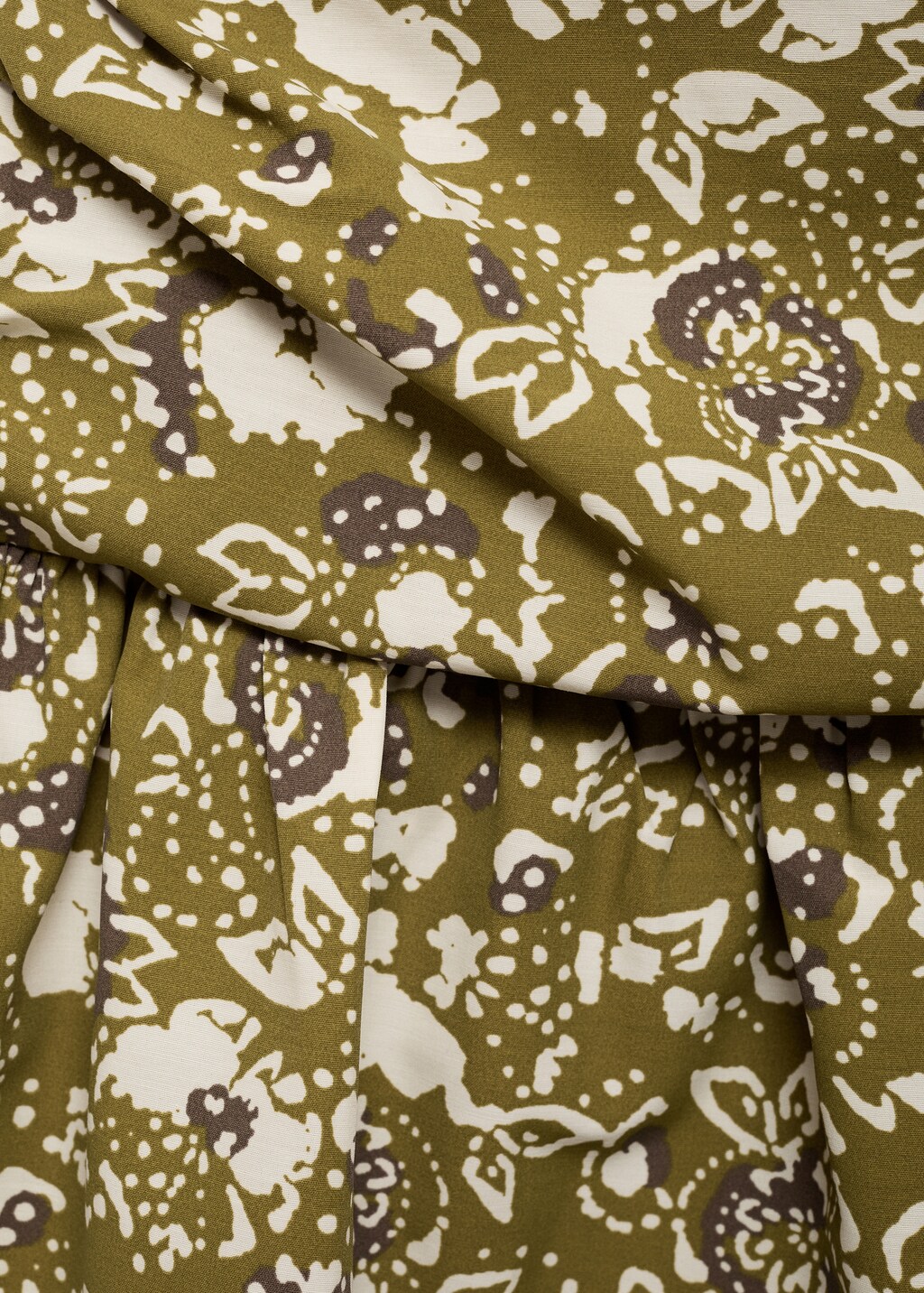 Draped printed skirt - Olive Green