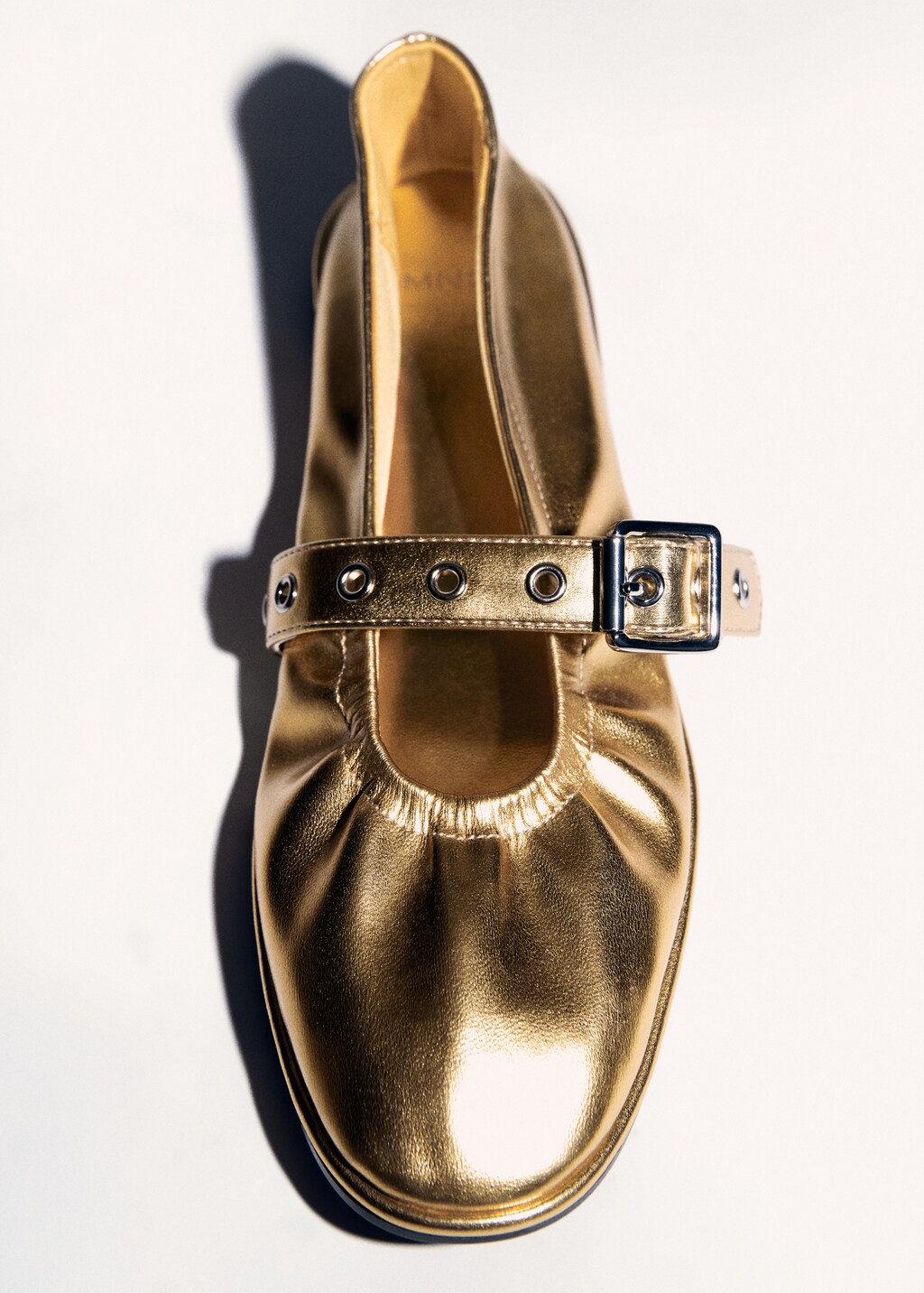 Round-toe ballet flats with buckle - Black