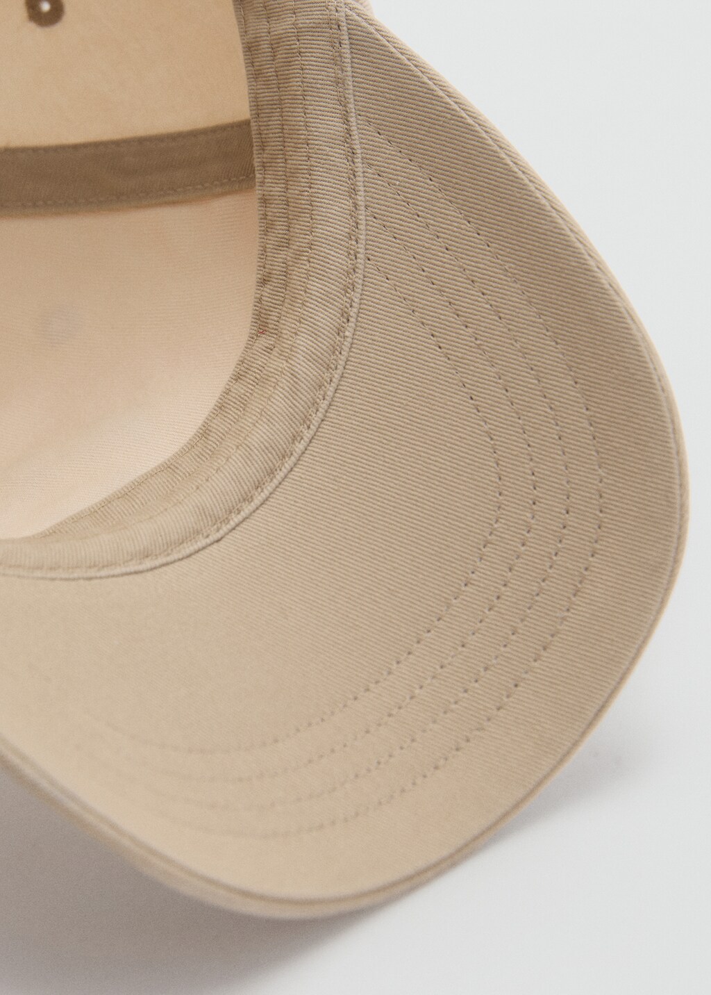 Embroidered cotton cap - Beige