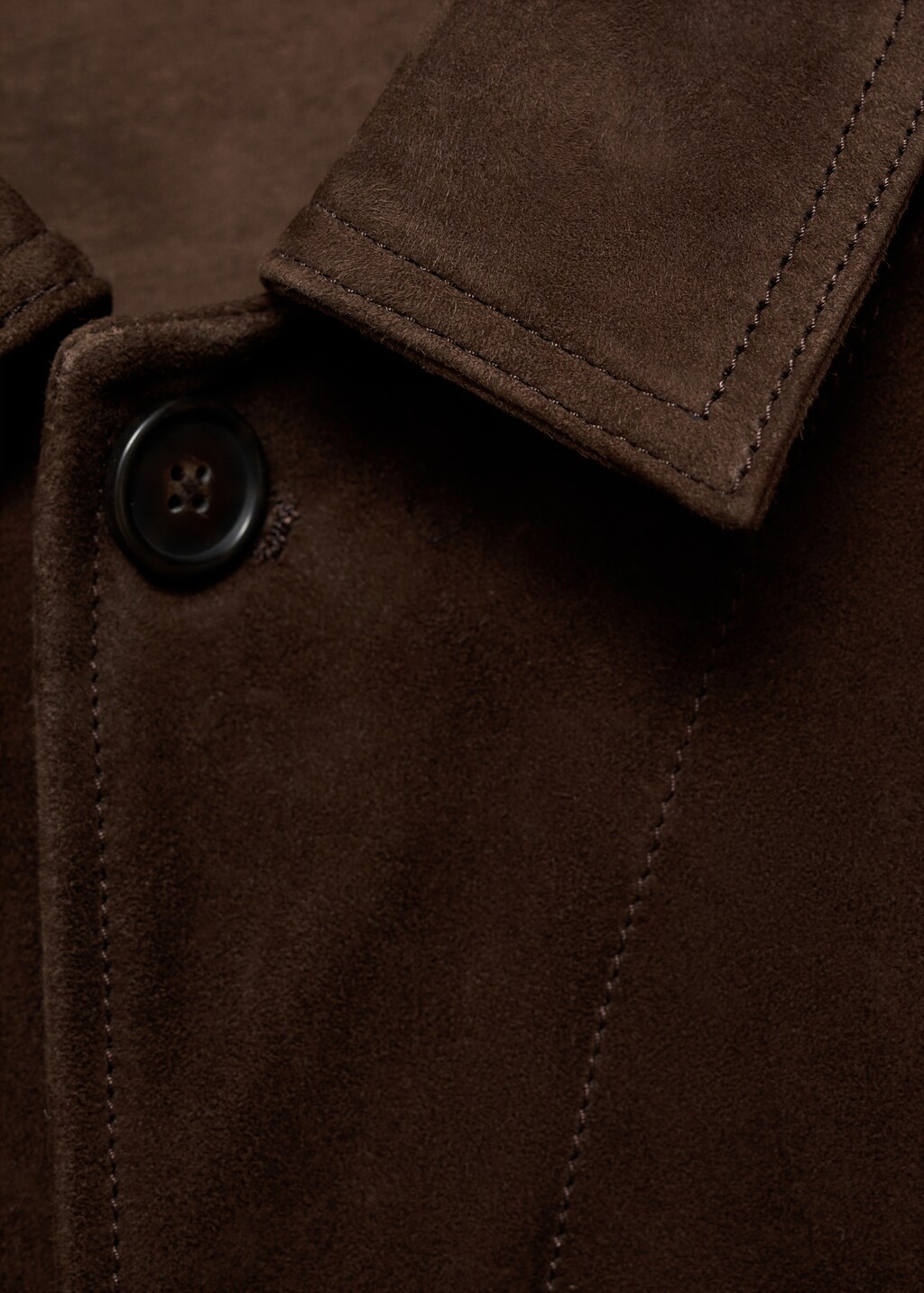 Suede jacket with pockets - Chocolate