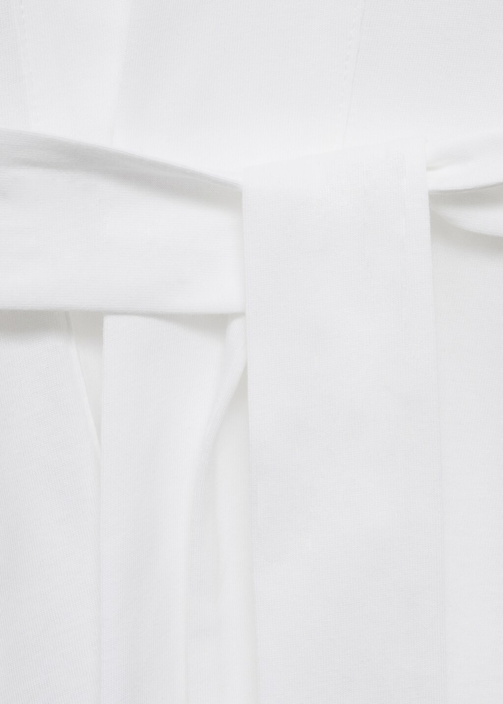 Cotton robe with lace detail - White