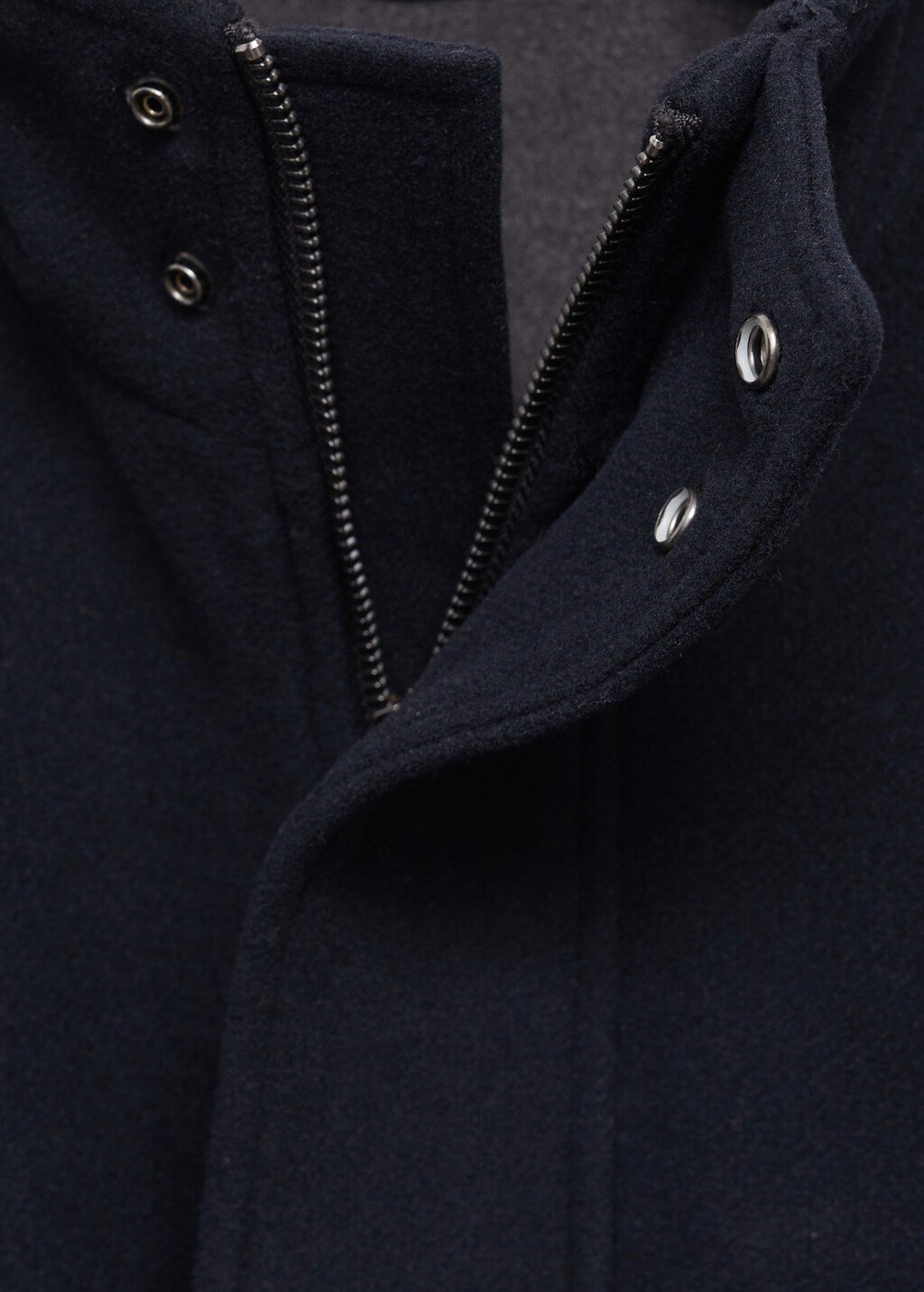 Quilted wool inner coat - Dark Navy