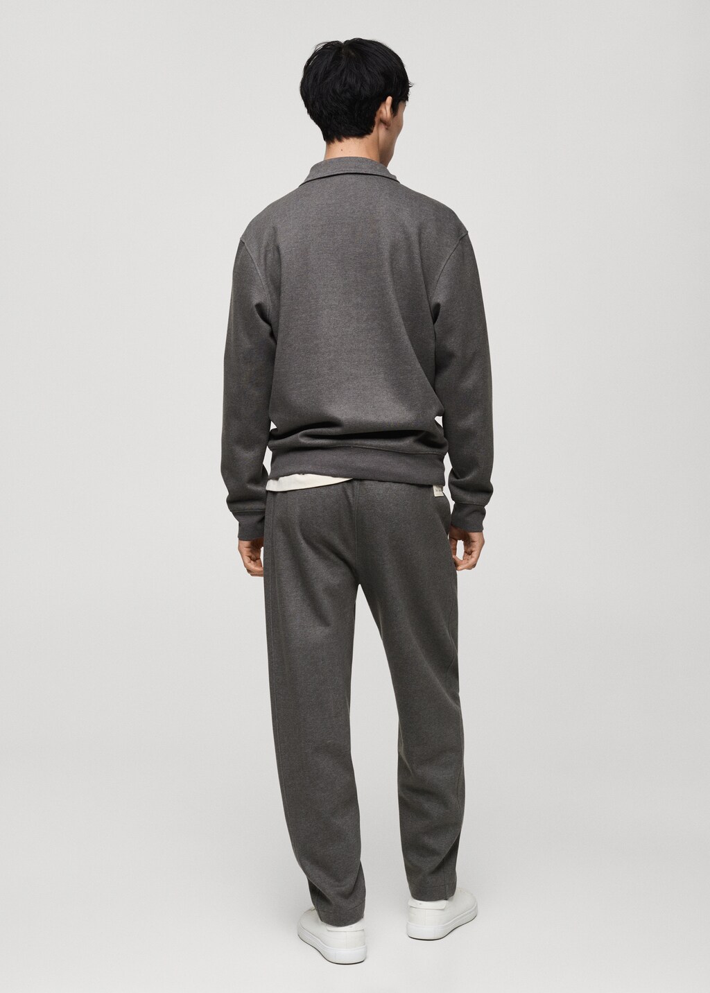 Polo sweatshirt with embroidery detail - Medium Heather Grey