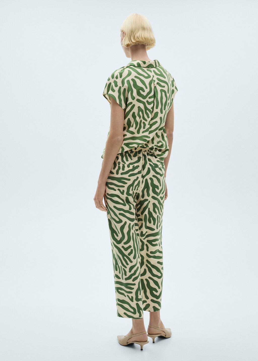Printed straight trousers - Green