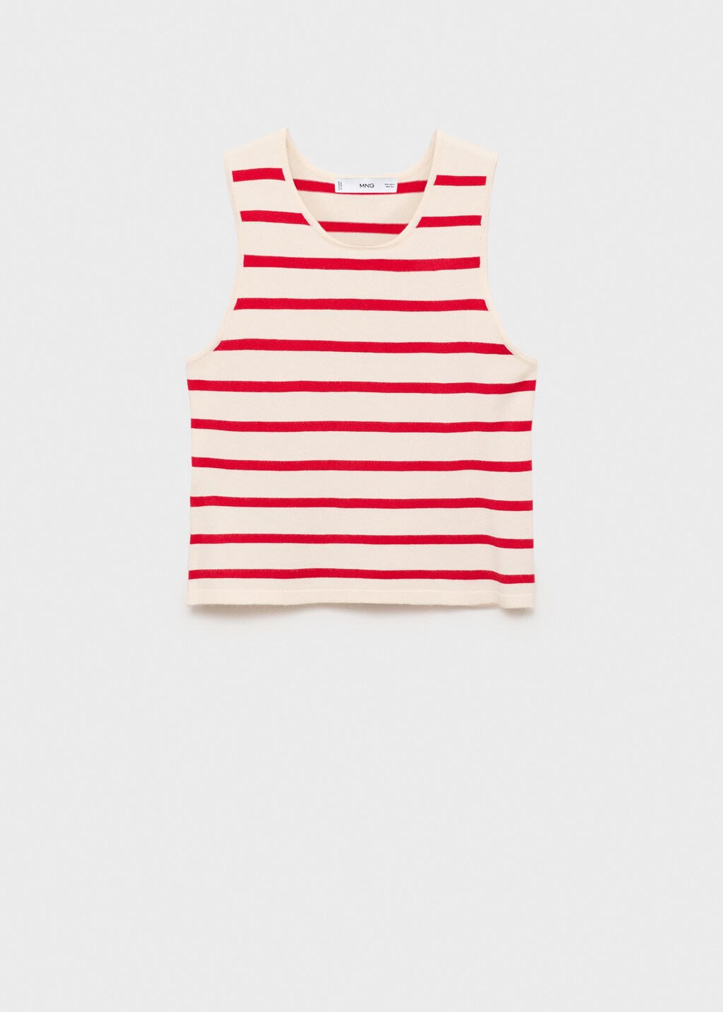 Striped knitted crop top - Black