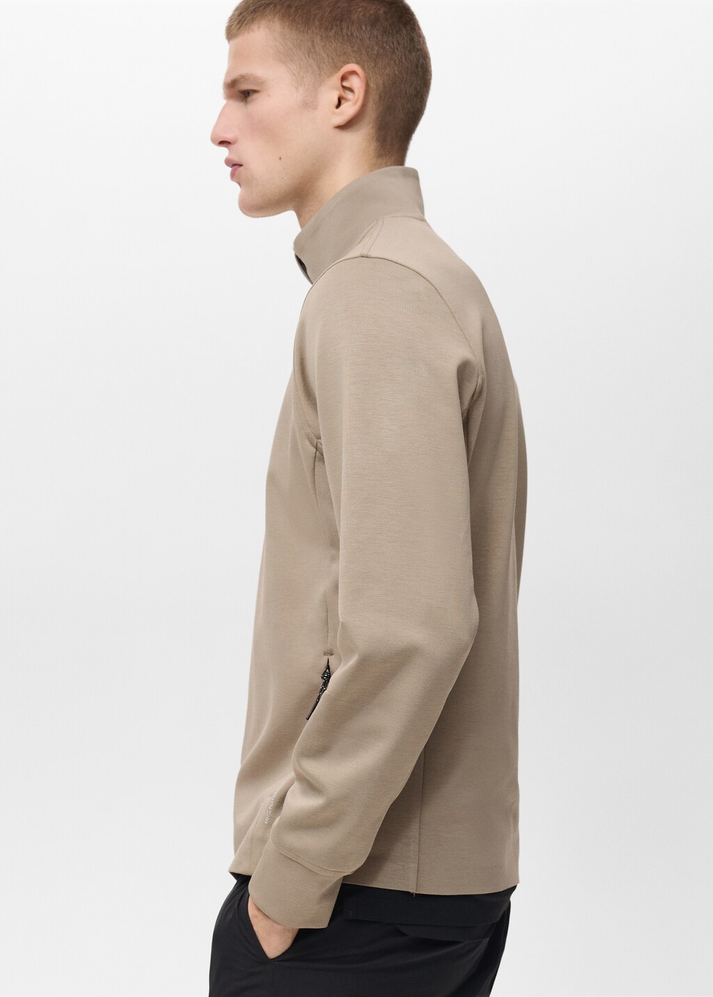 COOLMAX® zip-up sweatshirt - Sand