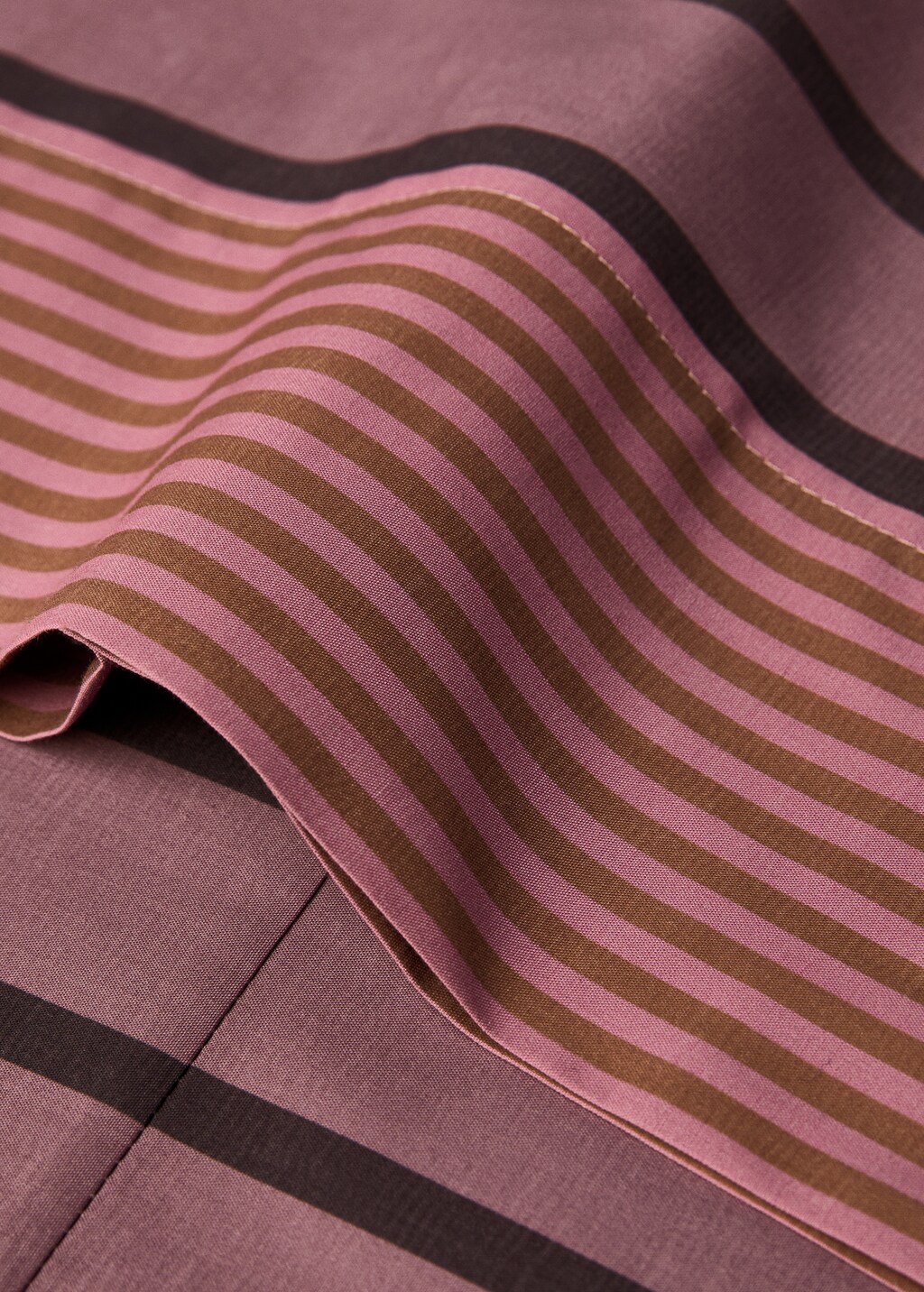 Cotton percale multi-striped pillowcase, 45x110 cm - Aqua Green