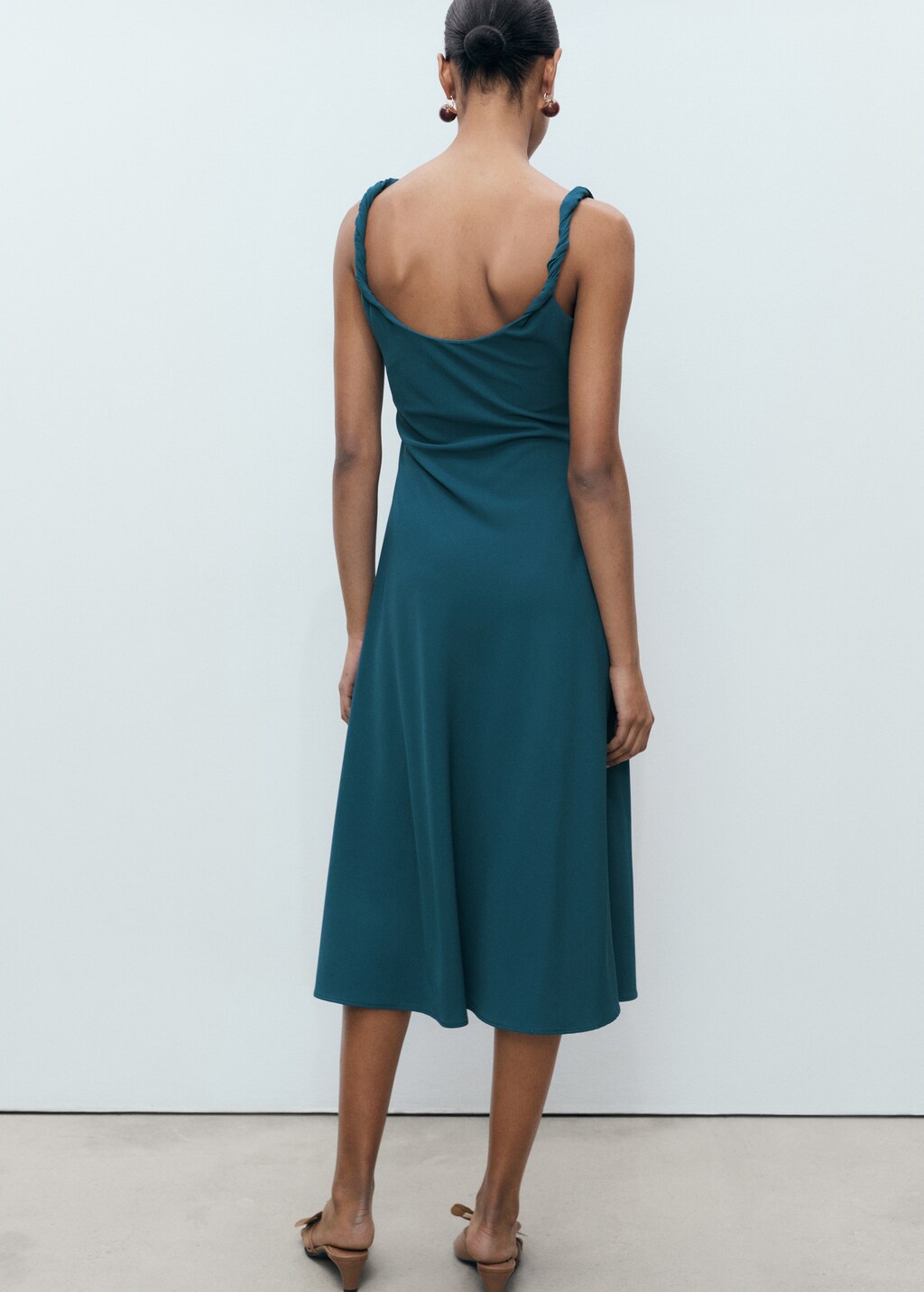Ruched midi dress - Petrol Blue