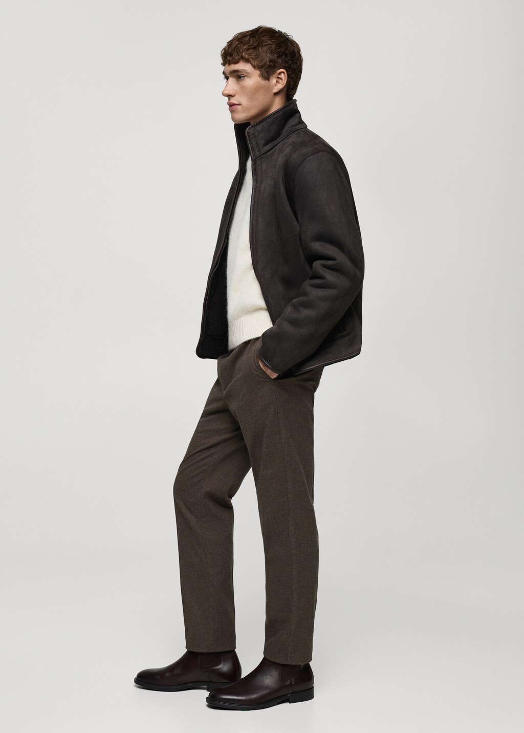 Regular-fit flannel trousers - Light Heather Grey