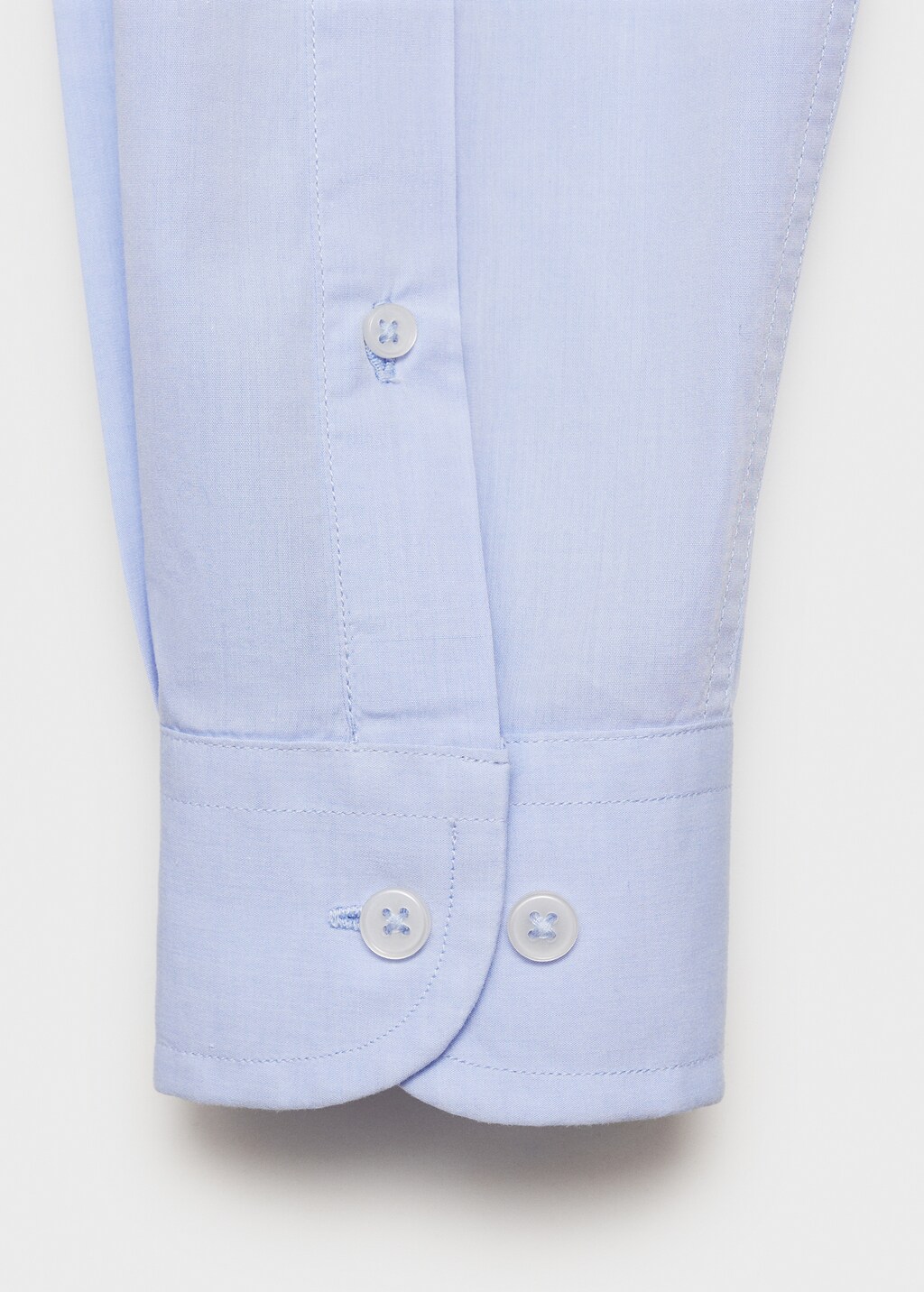 Regular fit end-on-end cotton shirt - Sky Blue