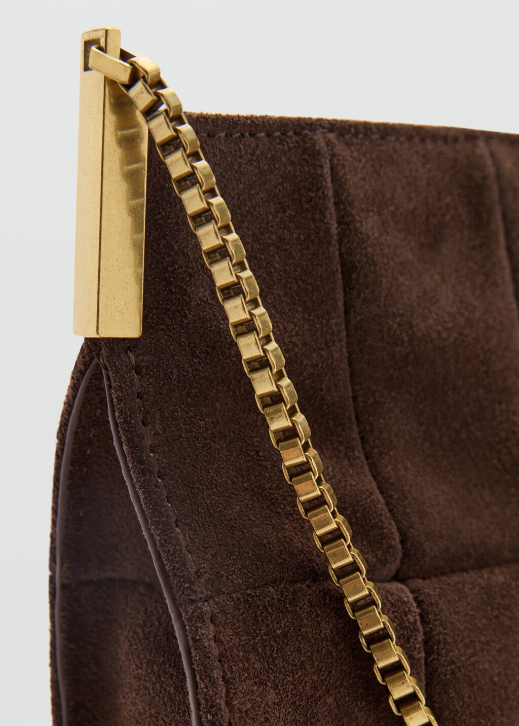 Chain suede bag - Chocolate