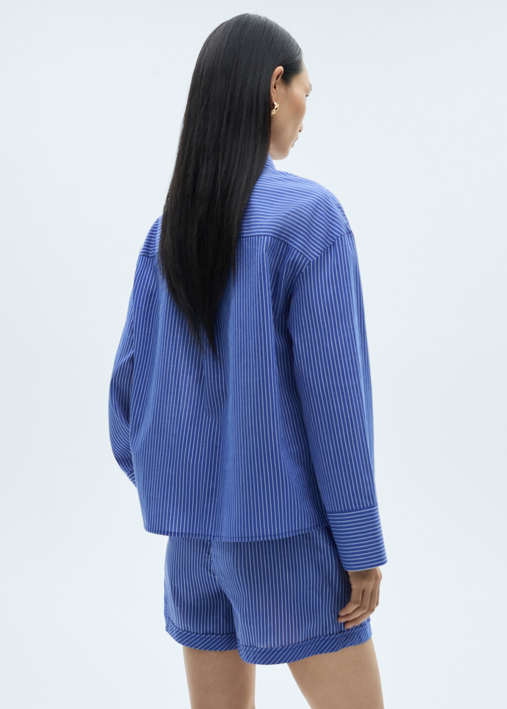 Striped cotton-blend shirt - Red