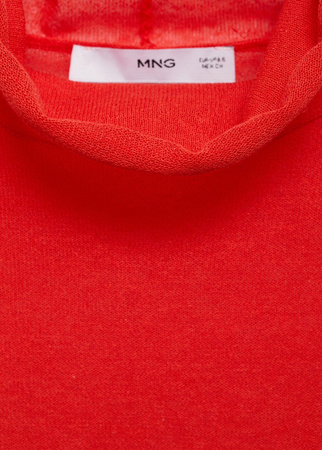 Semi-transparent turtleneck sweater - Red