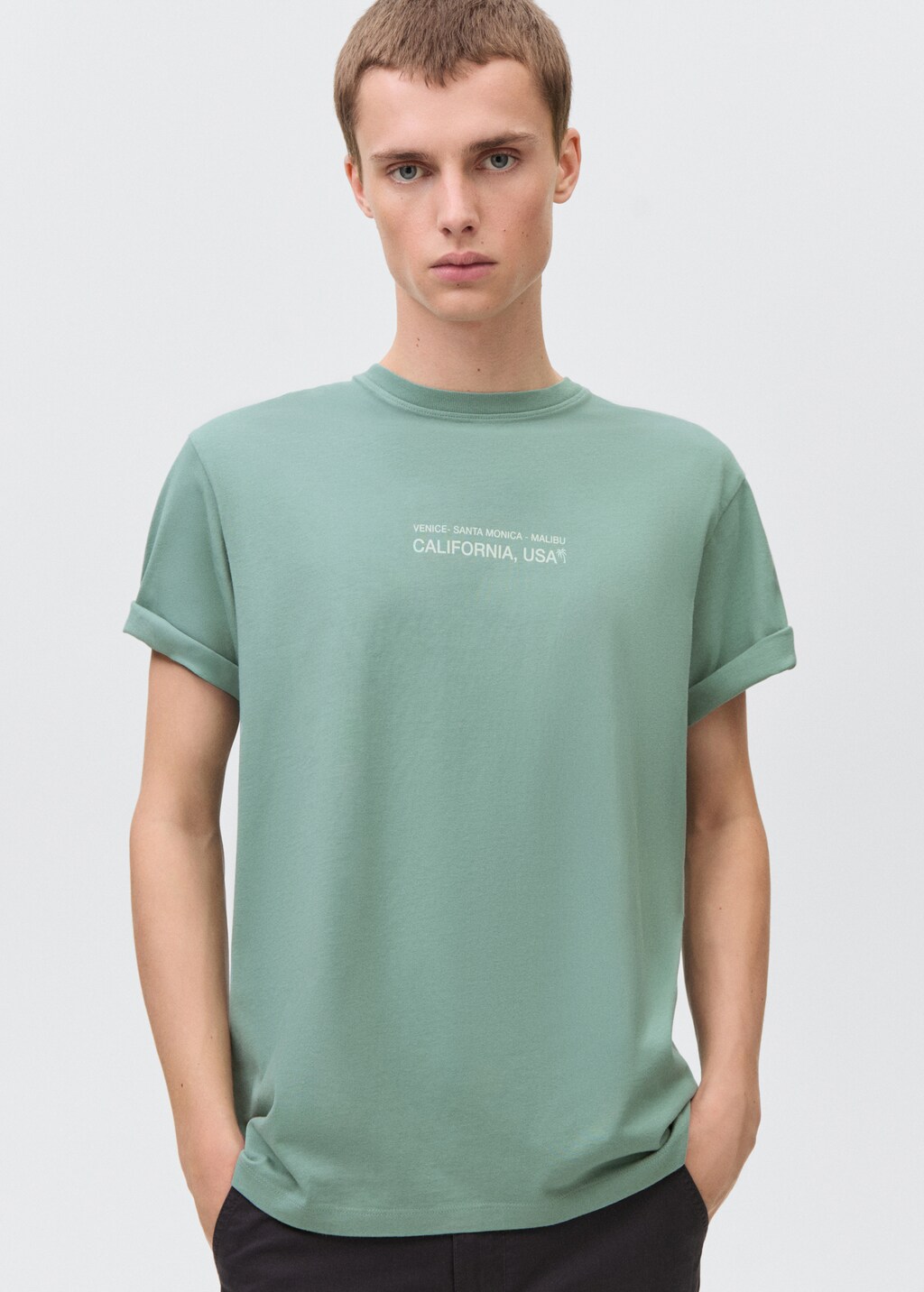 Message cotton T-shirt - Green