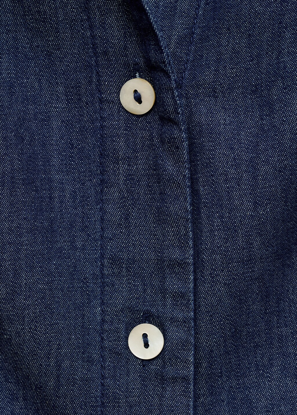 Denim-effect cotton top - Dark Blue